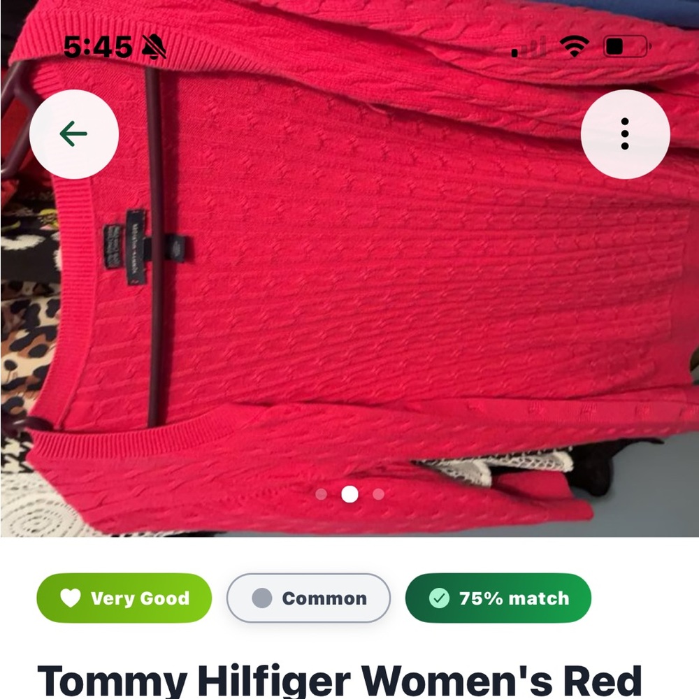 Tommy Hilfiger Women's Bright Red Knit Sweater